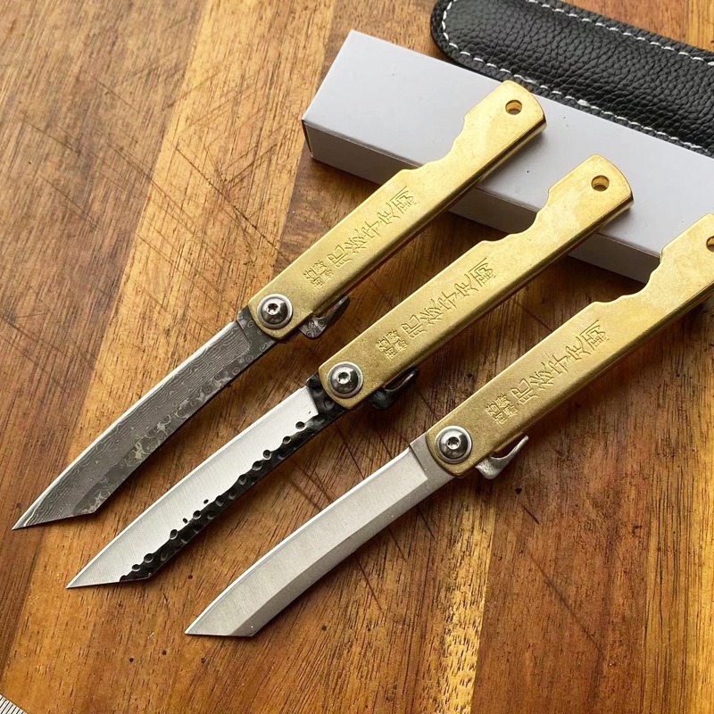 Woodworking In Japanese - Higonokami Knife Japanese Damascus Steel Friction