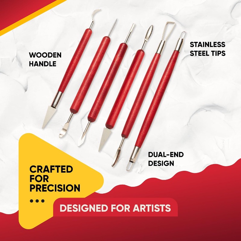 6PCS Sculpting Pottery Clay To - Wood Chisel Set recension och pris